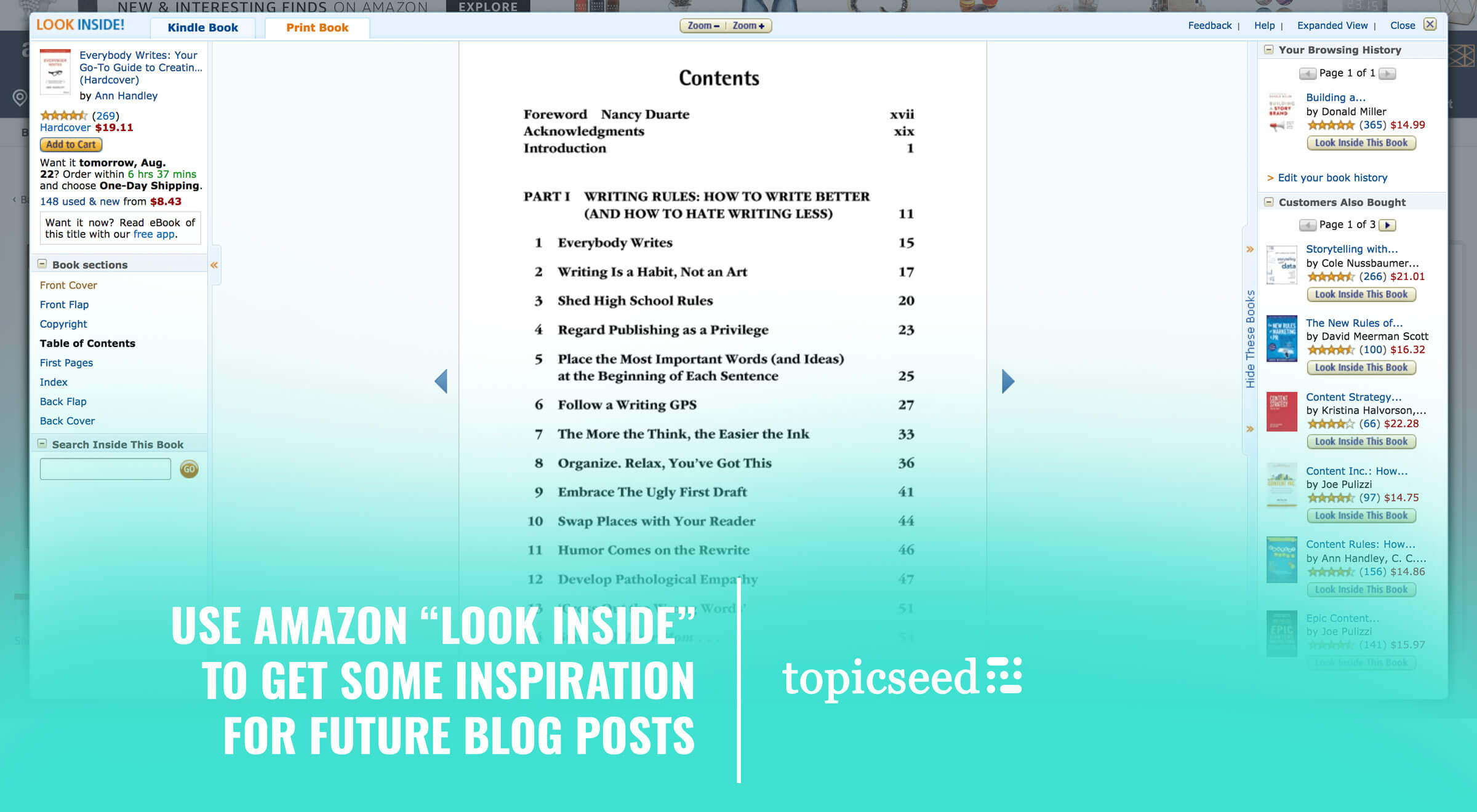 look inside amazon product page