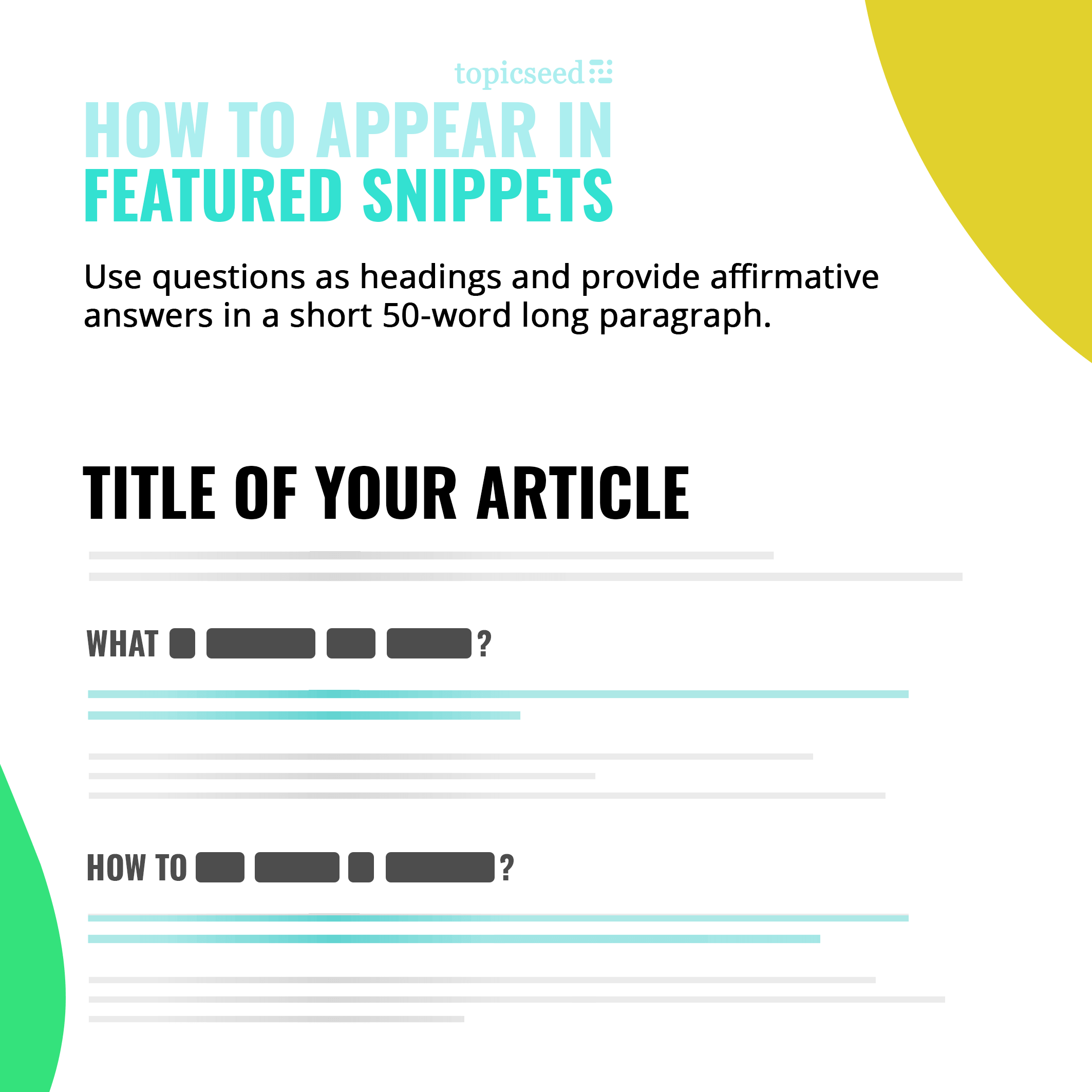 Content format to get featured snippets for your website.